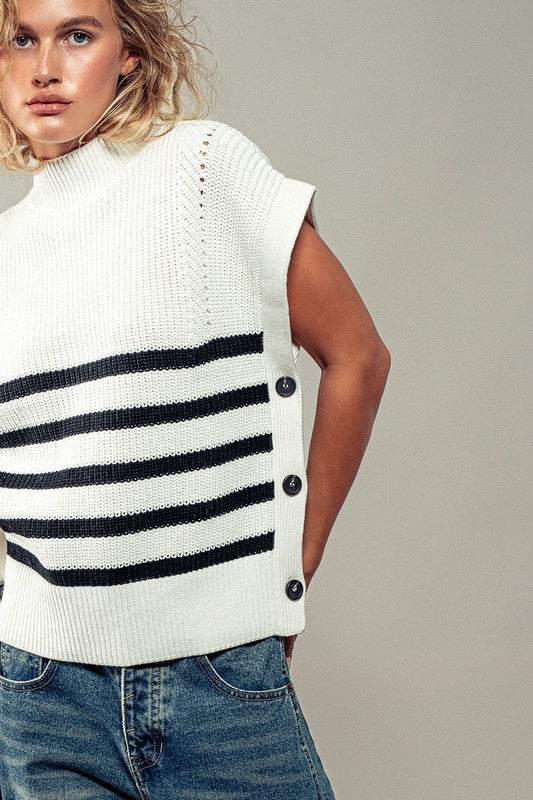 Ribbed Knit Striped Top