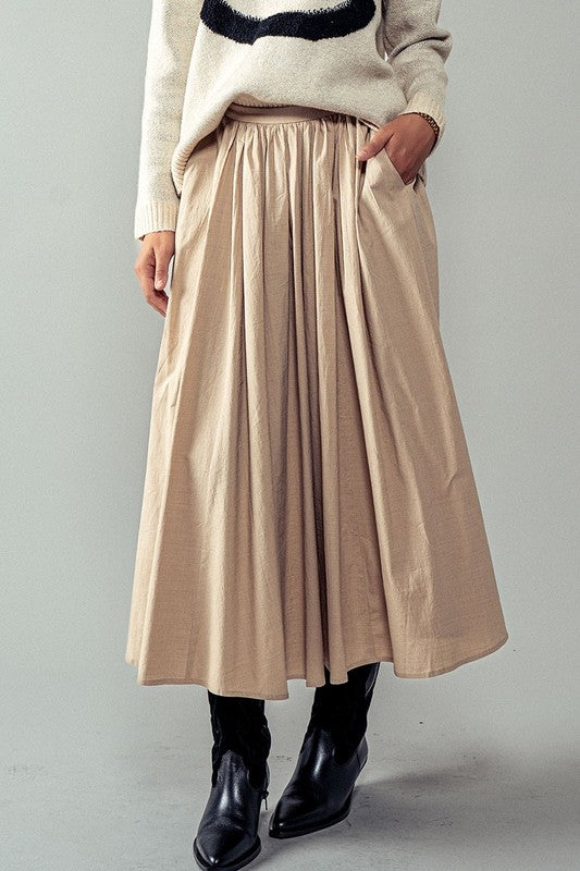 Evelyn Pocket Midi Skirt (2 Color Ways)