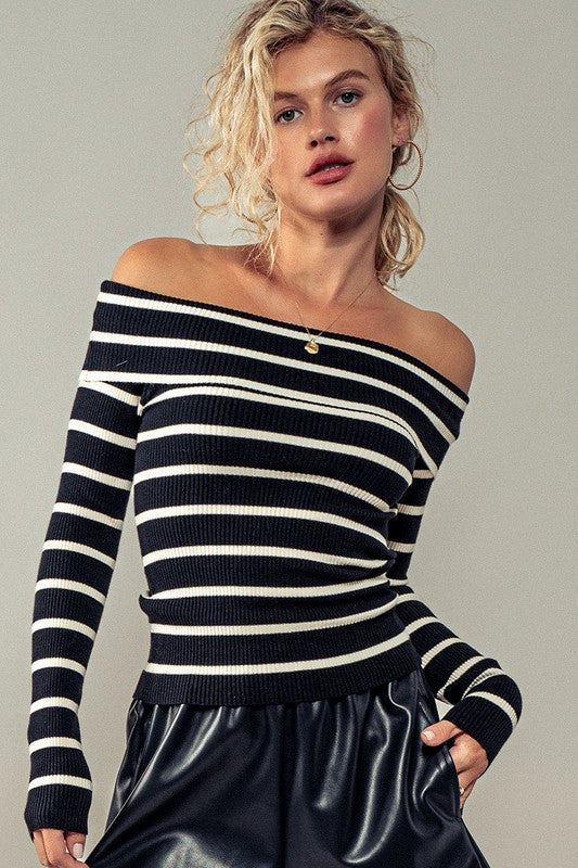 Essential Striped Slim Knit Top (2 Color Ways)