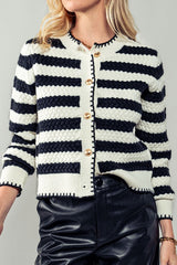 Structural Knit Crewneck Cardigan