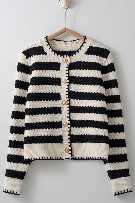 Structural Knit Crewneck Cardigan