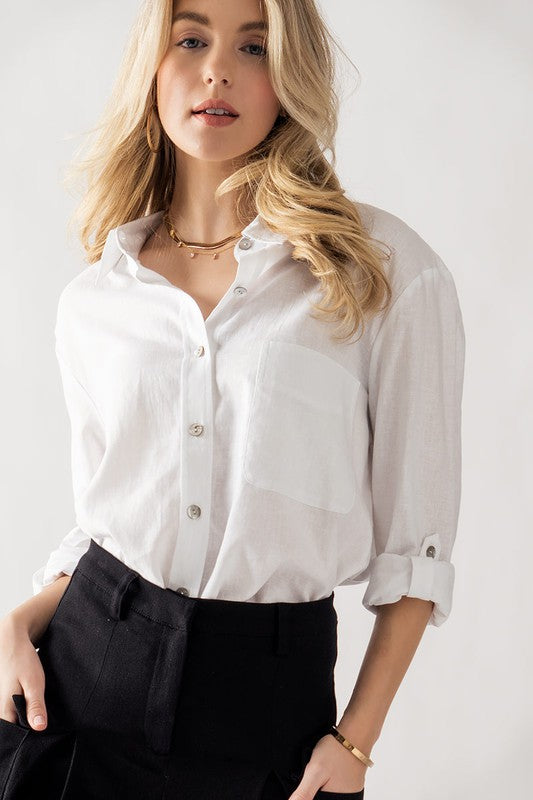 Relaxed Fit Button Down Shirt