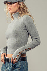 Ribbed Knit Turtleneck Long Sleeve Top (3 Color Ways)