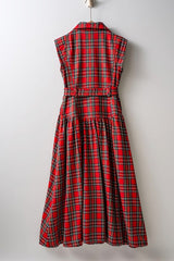 Plaid Belted A-Line Dress