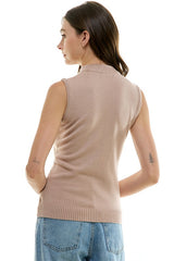 Pearl Mock Neck Sweater Tank (2 Color Ways)