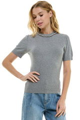 Short Sleeve Braid Top (2 Color Ways)