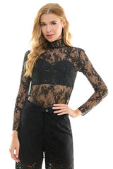 Lace Mock Neck Top