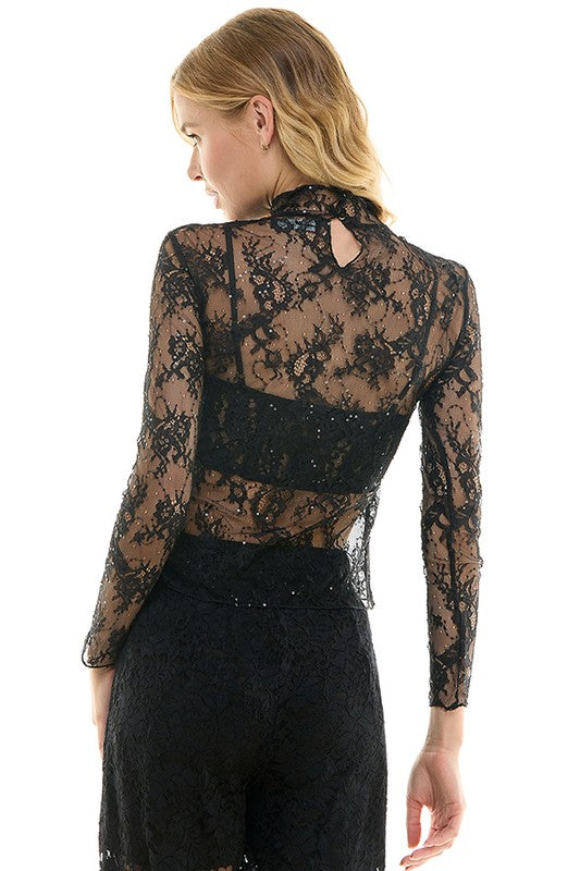 Lace Mock Neck Top