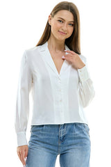 White Elevated Basic Blouse