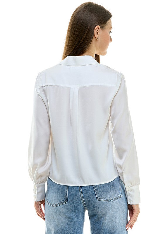 White Elevated Basic Blouse