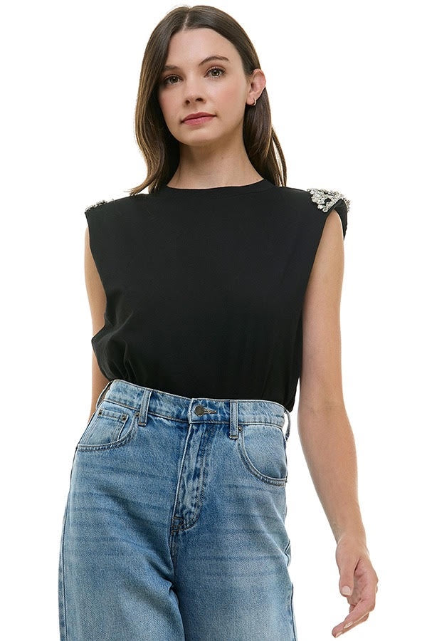 Jewel Shoulder Muscle Tee (2 Color Ways)