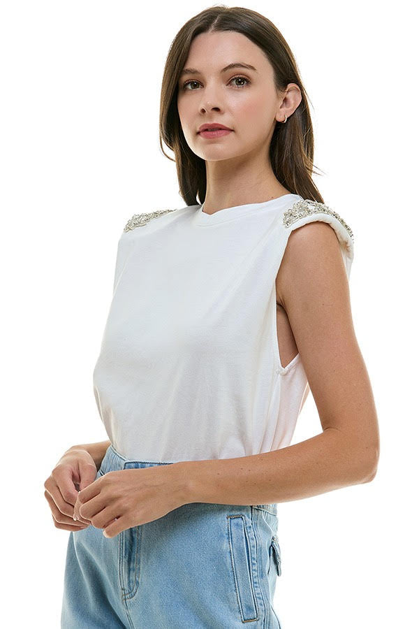 Jewel Shoulder Muscle Tee (2 Color Ways)