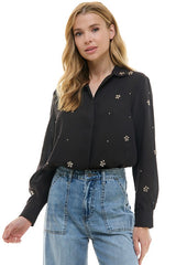 Stud Button-Up Top (2 Color Ways)