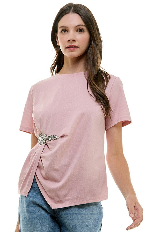 Pinch Waist Jewel Tee (2 Color Ways)