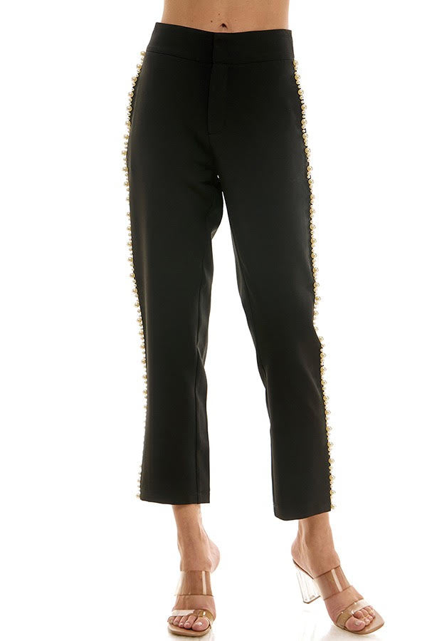 Pearl Trim Pants (2 Color Ways)