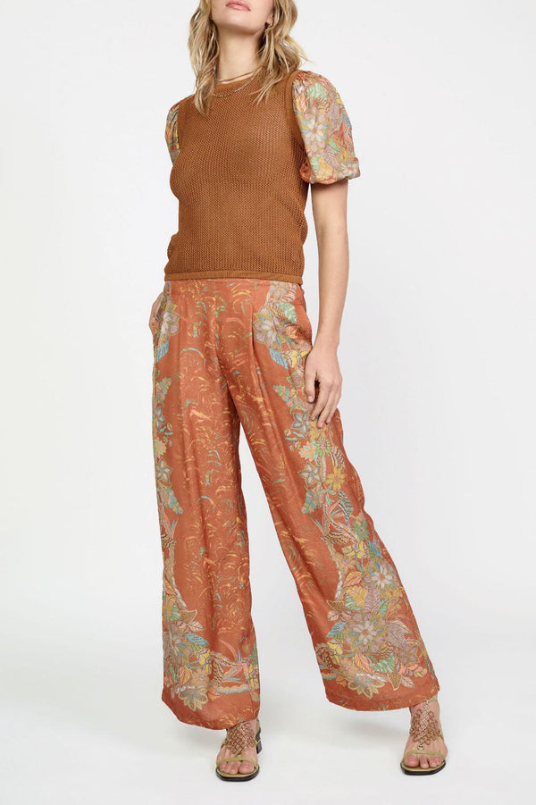 Border Print Pants