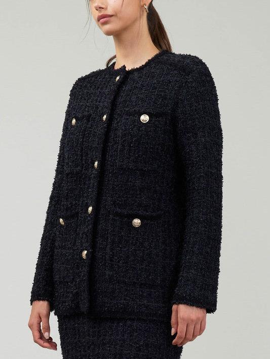 Tweed Button Down Jacket