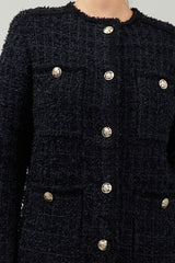 Tweed Button Down Jacket