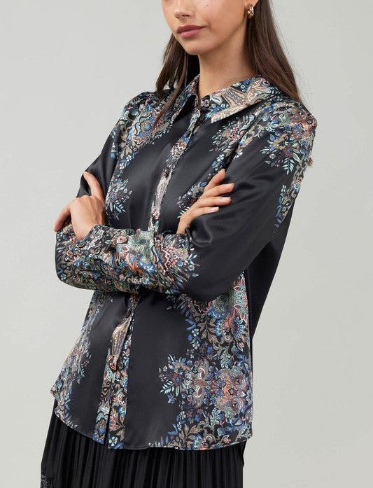 Paisley Print Button Down Shirt