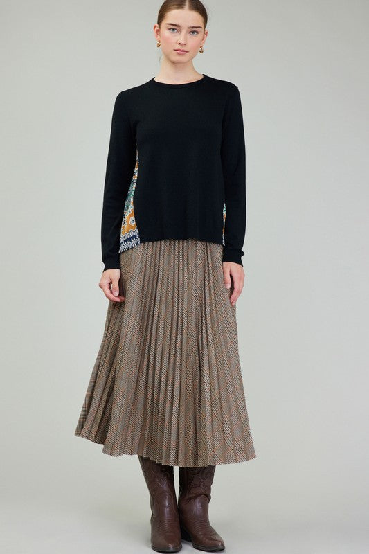 Long Pleated Skirt