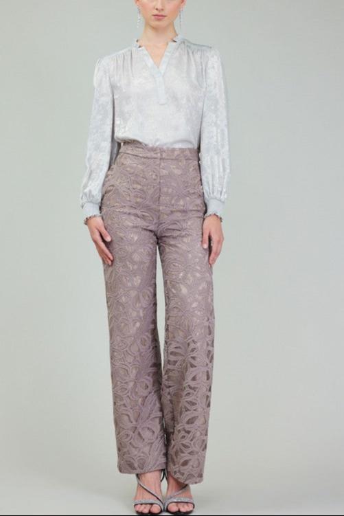 Lined Lace Straight Pants