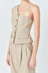 Asymmetrical One Shoulder Vest