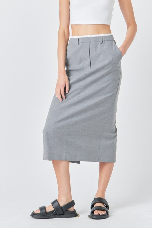 Boxer Waist Maxi Skirt