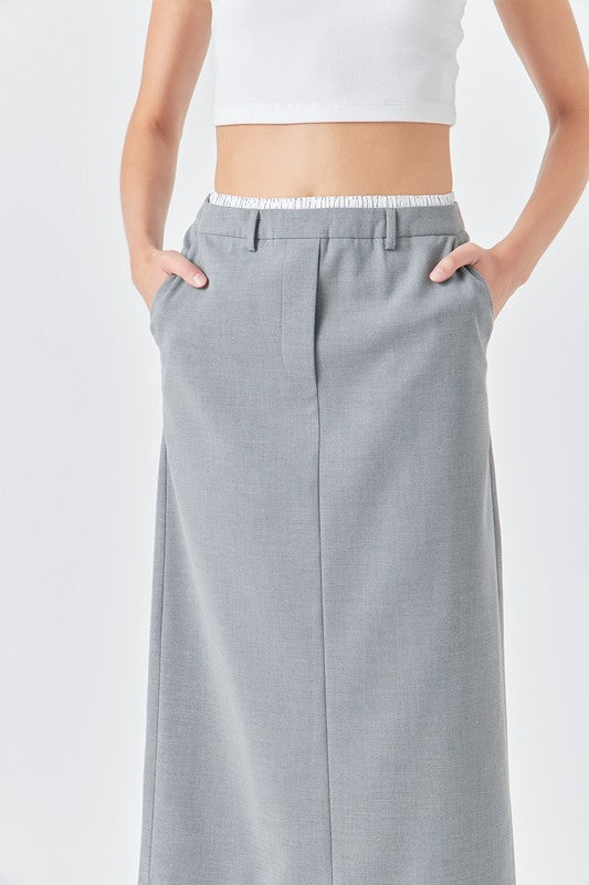 Boxer Waist Maxi Skirt