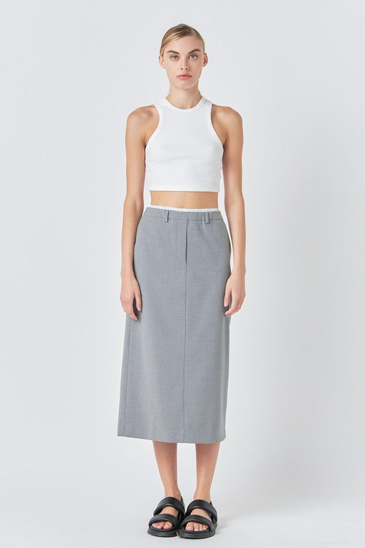 Boxer Waist Maxi Skirt