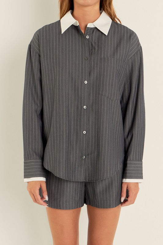 Oversized Pinstripe Shirt