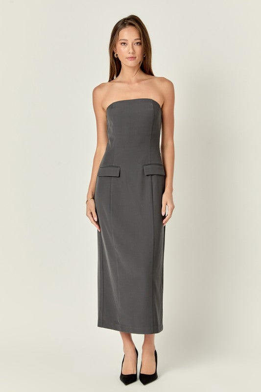 Strapless Column Maxi Dress