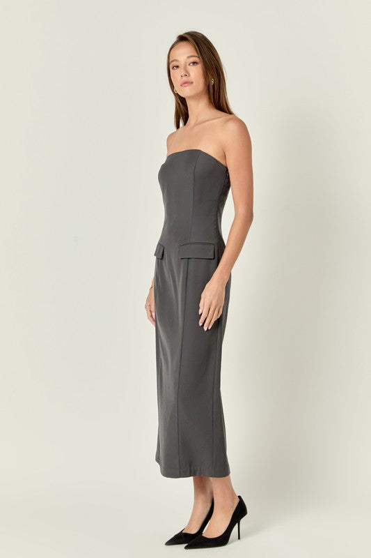 Strapless Column Maxi Dress