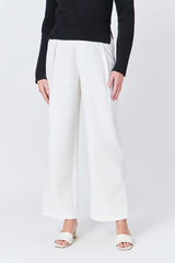 Ivory Wide Leg High Waisted Trouser