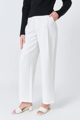 Ivory Wide Leg High Waisted Trouser