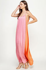 Color Block Satin Dress