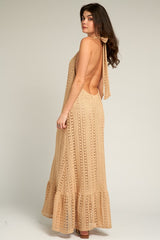 Crochet Halter Neck Maxi Dress