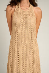 Crochet Halter Neck Maxi Dress