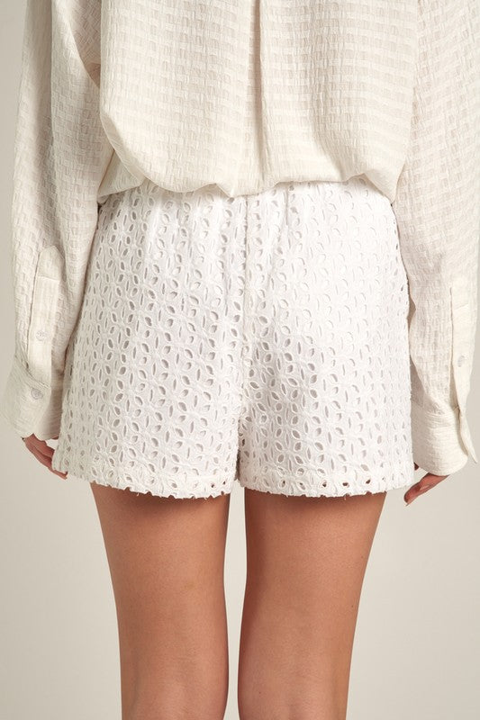 Cotton Eyelet Shorts