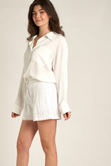 Cotton Eyelet Shorts