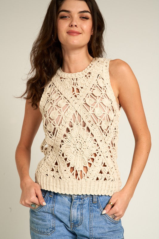 Sleeveless Crochet Top