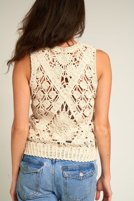 Sleeveless Crochet Top