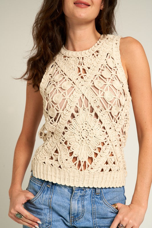 Sleeveless Crochet Top