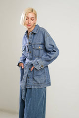 Washed Denim Midi Jacket