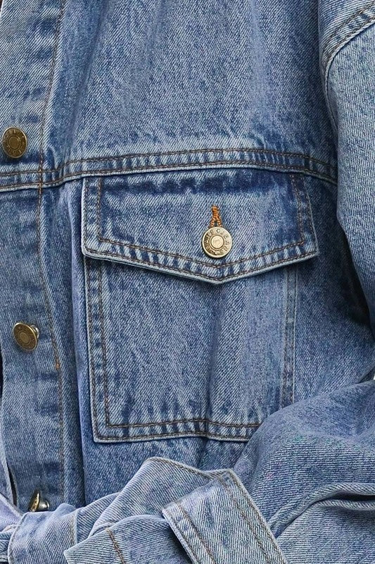 Washed Denim Midi Jacket