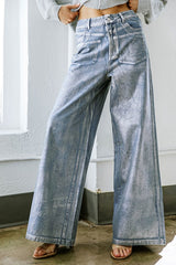 Indigo Metallic Denim Pant