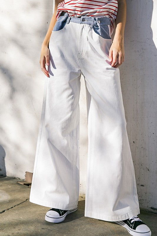 White Denim Twill Pant