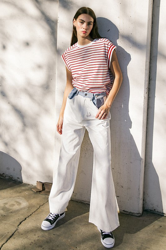 White Denim Twill Pant