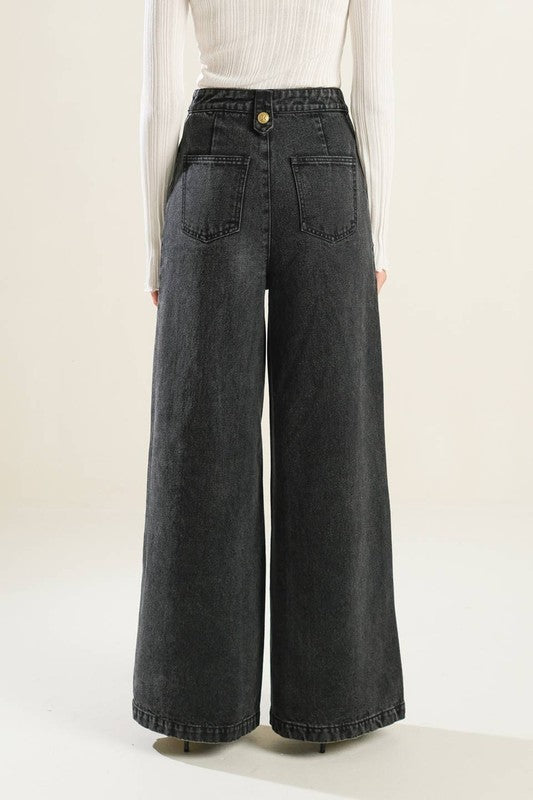 Washed Black Denim Pants