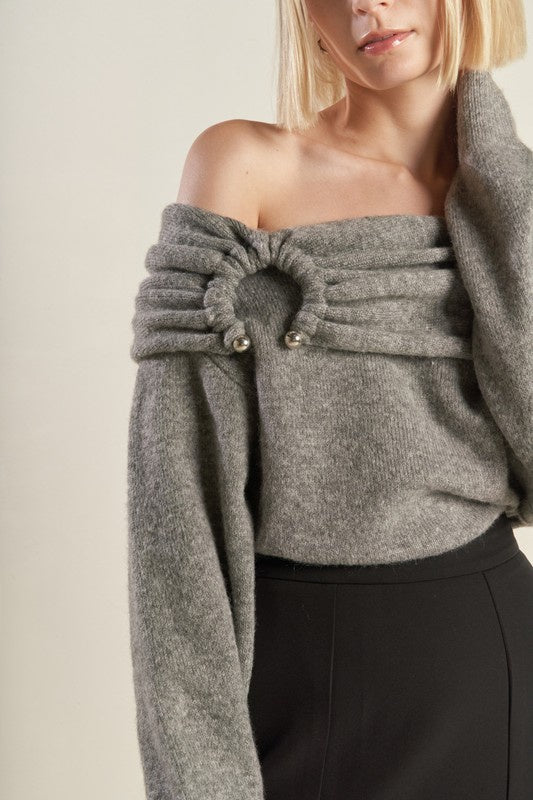 Hardware Detail Sweater Top (2 Color Ways)