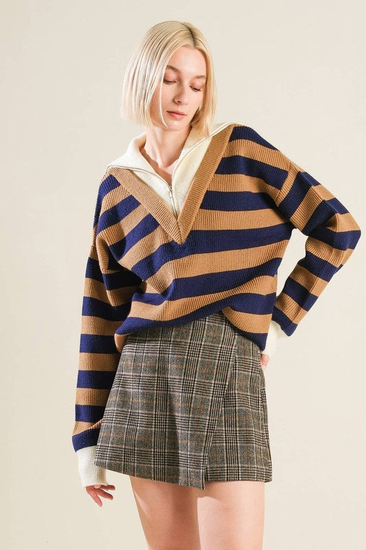 Striped Sweater Knit Top